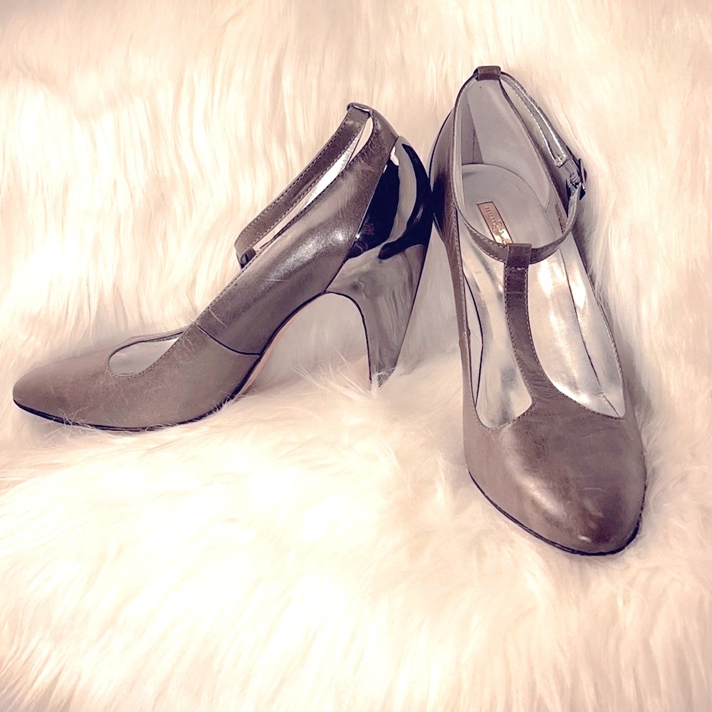Report Signature Comma Reflective Metallic Heel Mary Jane